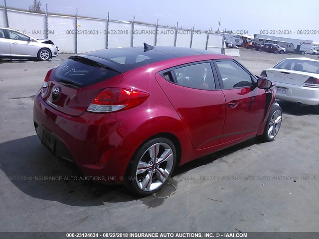 KMHTC6AD4DU170879 - 2013 HYUNDAI VELOSTER RED photo 4