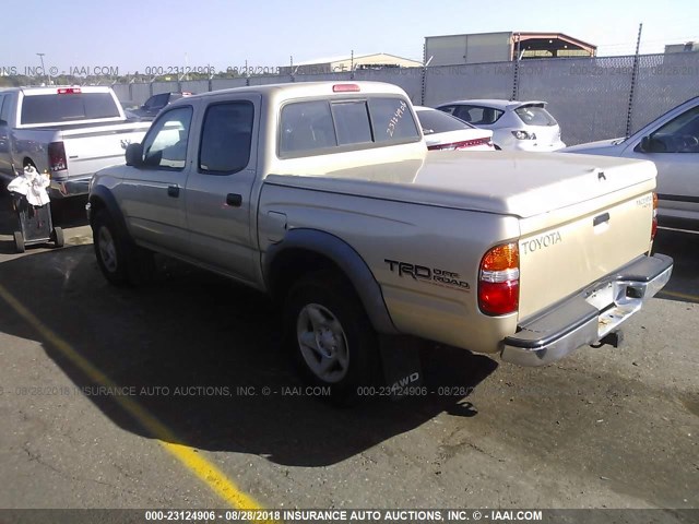 5TEHN72N71Z838954 - 2001 TOYOTA TACOMA DOUBLE CAB ოქროსფერი ფოტო 3