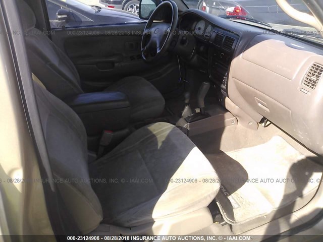 5TEHN72N71Z838954 - 2001 TOYOTA TACOMA DOUBLE CAB ოქროსფერი ფოტო 5