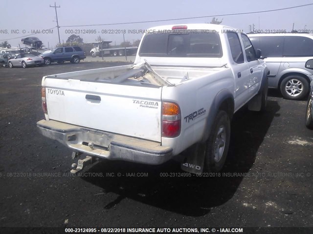 5TEHN72N04Z458648 - 2004 TOYOTA TACOMA DOUBLE CAB WHITE photo 4