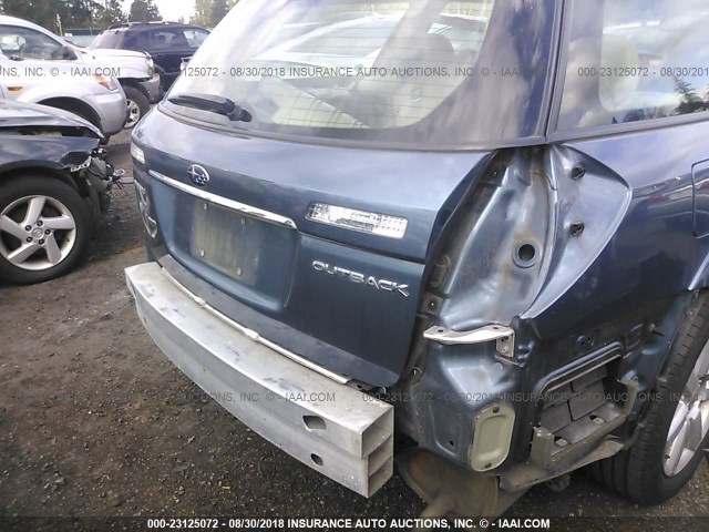 4S4BP61C167300951 - 2006 SUBARU LEGACY OUTBACK 2.5I BLUE photo 6