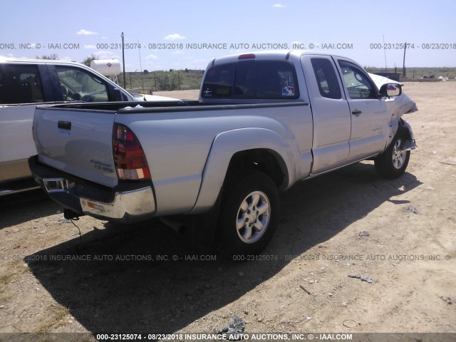 5TETU62N66Z244953 - 2006 TOYOTA TACOMA PRERUNNER ACCESS CAB SILVER photo 4