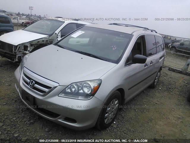 5FNRL38247B028272 - 2007 HONDA ODYSSEY LX SILVER photo 2