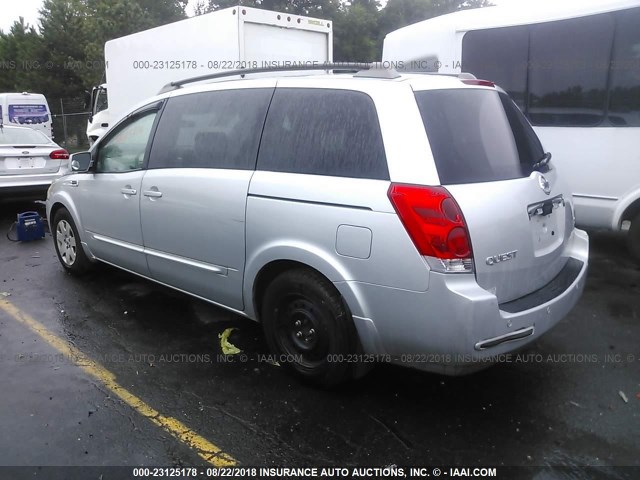 5N1BV28U85N101659 - 2005 NISSAN QUEST S/SE/SL SILVER photo 3