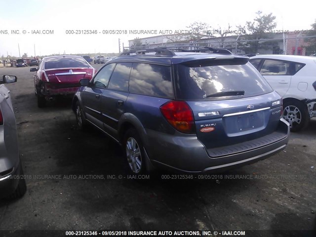 4S4BP61C757356407 - 2005 SUBARU LEGACY OUTBACK 2.5I BLUE photo 3