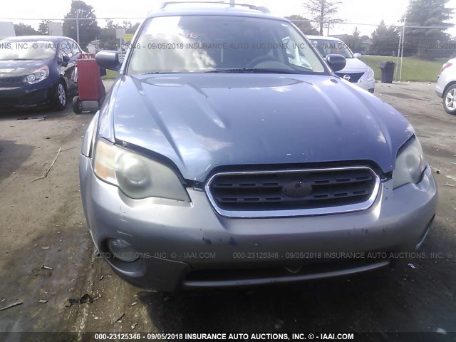 4S4BP61C757356407 - 2005 SUBARU LEGACY OUTBACK 2.5I BLUE photo 6