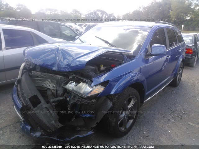 3C4PDCGG9FT543317 - 2015 DODGE JOURNEY CROSSROAD BLUE photo 2