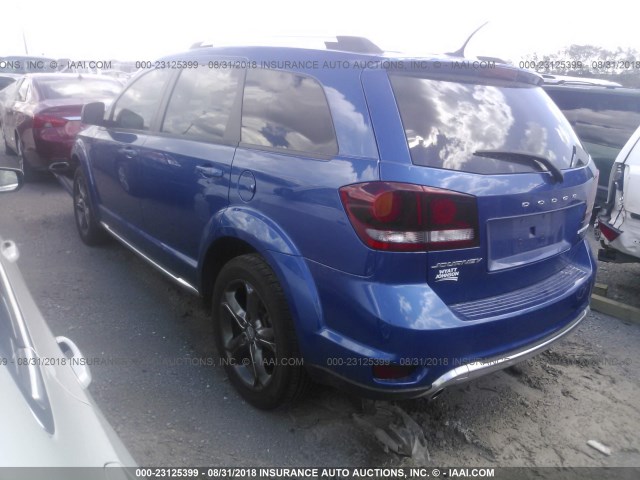 3C4PDCGG9FT543317 - 2015 DODGE JOURNEY CROSSROAD BLUE photo 3