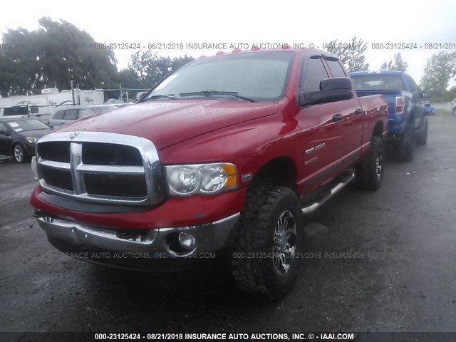 3D7KS28D85G809549 - 2005 DODGE RAM 2500 ST/SLT RED photo 2