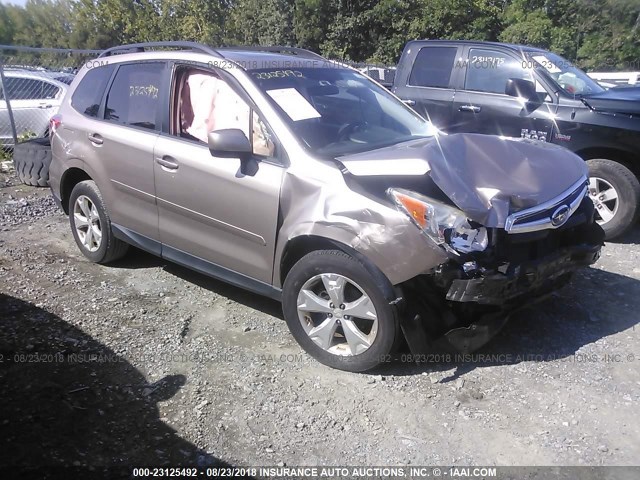 JF2SJAEC3EH423941 - 2014 SUBARU FORESTER 2.5I PREMIUM TAN photo 1