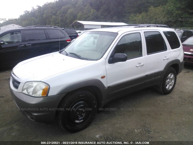 4F2CU08112KM58412 - 2002 MAZDA TRIBUTE LX/ES WHITE photo 2