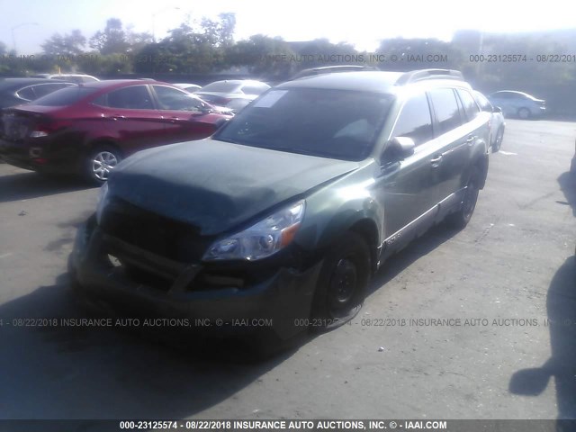 4S4BRBAC9D3267673 - 2013 SUBARU OUTBACK 2.5I GREEN photo 2