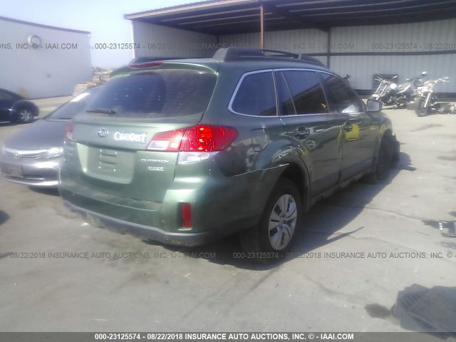 4S4BRBAC9D3267673 - 2013 SUBARU OUTBACK 2.5I GREEN photo 4