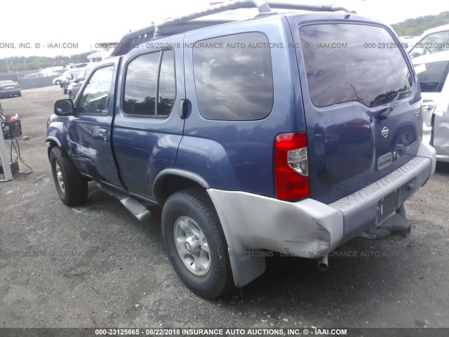 5N1ED28T7YC579661 - 2000 NISSAN XTERRA XE/SE BLUE photo 3