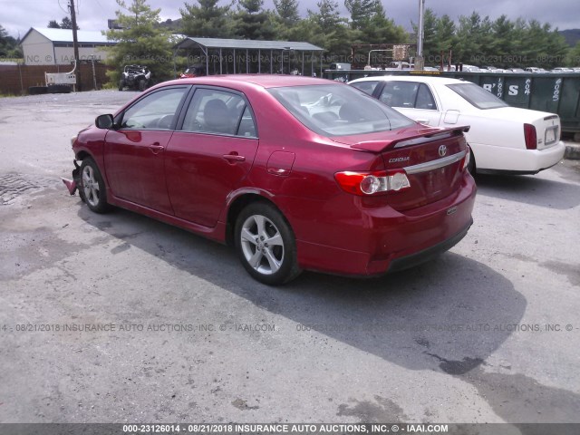 2T1BU4EE7BC624346 - 2011 TOYOTA COROLLA S/LE RED photo 3