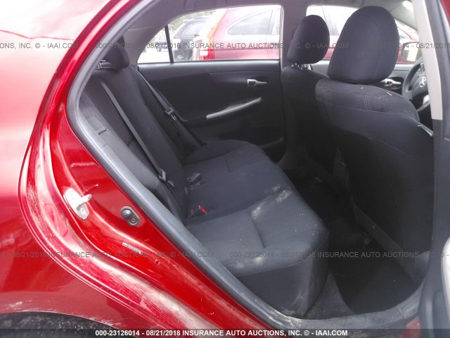 2T1BU4EE7BC624346 - 2011 TOYOTA COROLLA S/LE RED photo 8