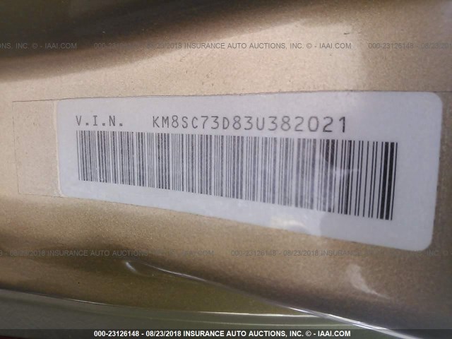 KM8SC73D83U382021 - 2003 HYUNDAI SANTA FE GLS/LX 棕色 照片 9