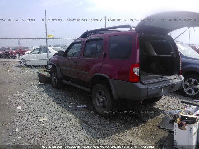 5N1ED28T52C586535 - 2002 NISSAN XTERRA XE/SE MAROON photo 3