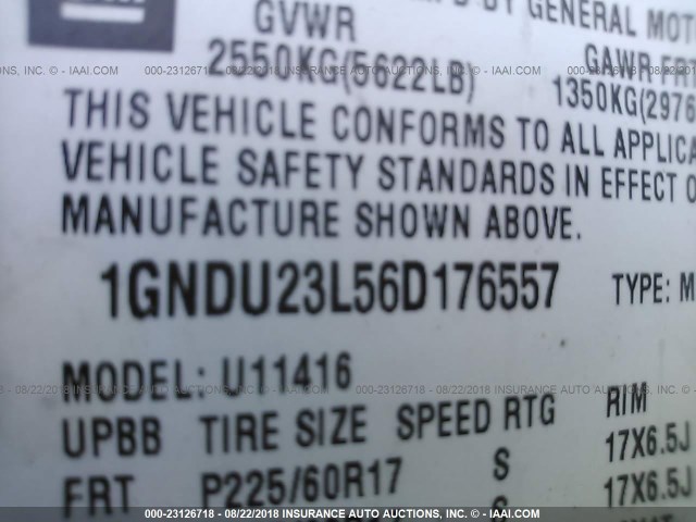 1GNDU23L56D176557 - 2006 CHEVROLET UPLANDER LS TAN photo 9