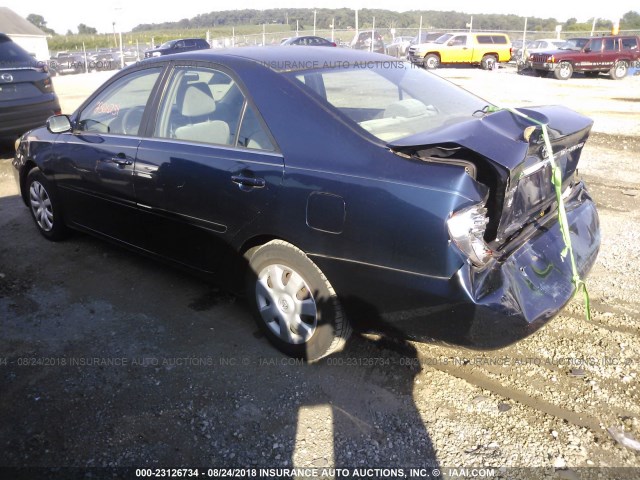 JTDBE32KX30170820 - 2003 TOYOTA CAMRY LE/XLE Dark Blue photo 3