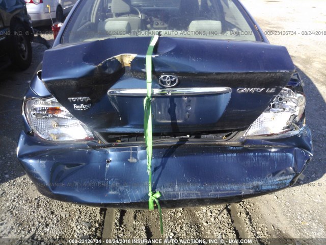 JTDBE32KX30170820 - 2003 TOYOTA CAMRY LE/XLE Dark Blue photo 6