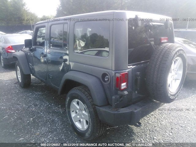 1C4BJWDG6JL889614 - 2018 JEEP WRANGLER UNLIMITED SPORT GRAY photo 3