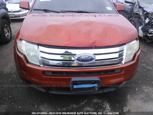 2FMDK49C07BB58262 - 2007 FORD EDGE SEL PLUS ORANGE photo 6