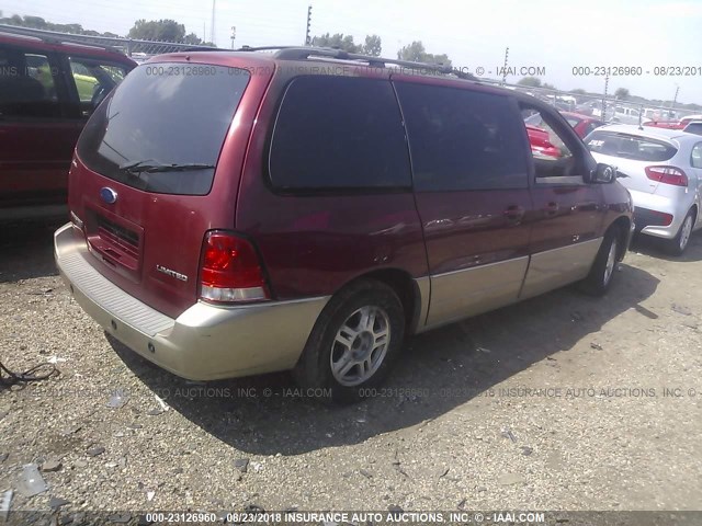 2FMDA58274BA32378 - 2004 FORD FREESTAR LIMITED RED photo 4