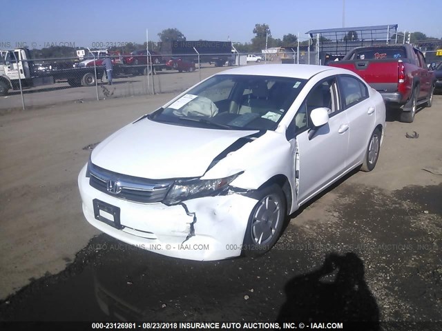 2HGFB2F66CH557699 - 2012 HONDA CIVIC HF WHITE photo 6