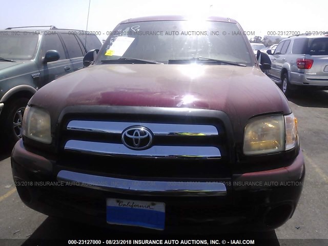 5TBRN34183S378140 - 2003 TOYOTA TUNDRA ACCESS CAB SR5 RED photo 6