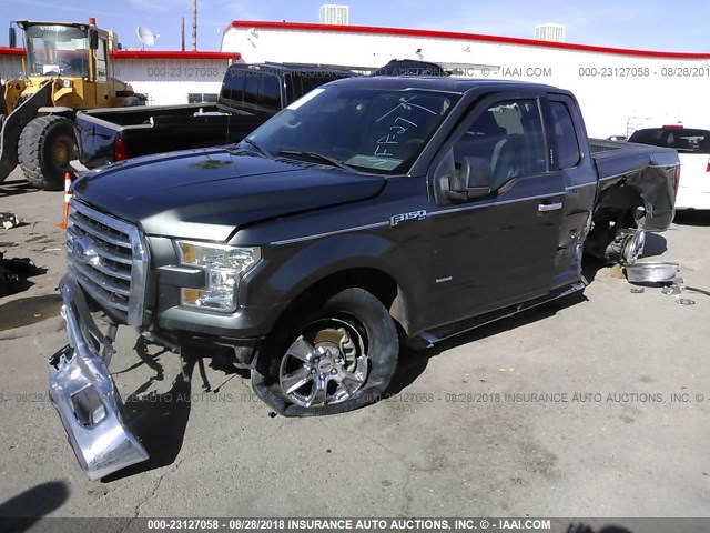 1FTEX1CP9FKD56704 - 2015 FORD F150 SUPER CAB GRAY photo 2