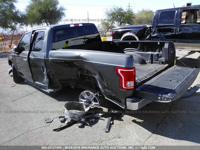 1FTEX1CP9FKD56704 - 2015 FORD F150 SUPER CAB GRAY photo 3