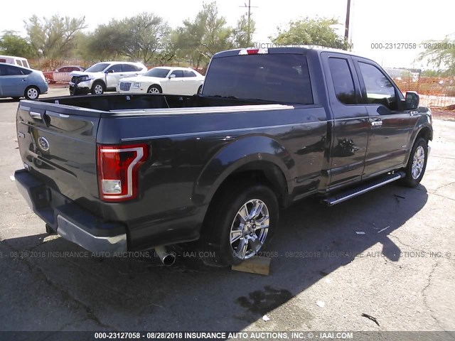 1FTEX1CP9FKD56704 - 2015 FORD F150 SUPER CAB GRAY photo 4