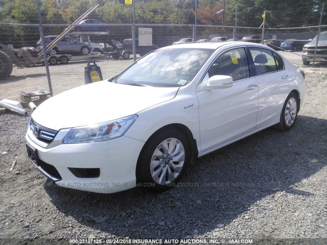 1HGCR6F72EA006461 - 2014 HONDA ACCORD HYBRID/TOURING WHITE photo 2