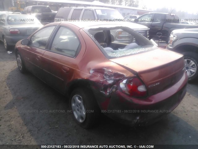 1B3ES46C0YD502702 - 2000 DODGE NEON ES RED photo 3