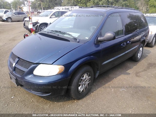 2B4GP44312R709032 - 2002 DODGE GRAND CARAVAN SPORT Dark Blue photo 2