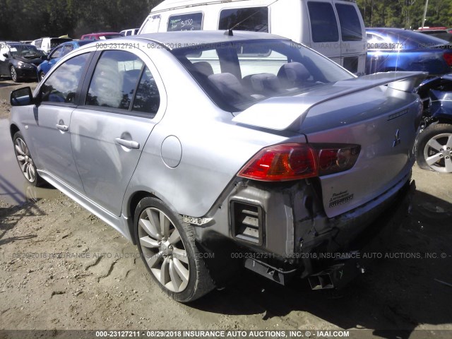 JA3AU86U58U004193 - 2008 MITSUBISHI LANCER GTS SILVER photo 3