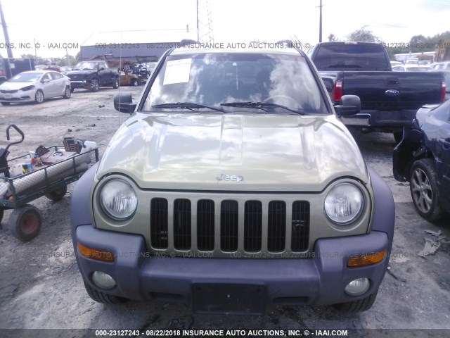 1J4GL48K23W733987 - 2003 JEEP LIBERTY SPORT/FREEDOM მწვანე ფოტო 6