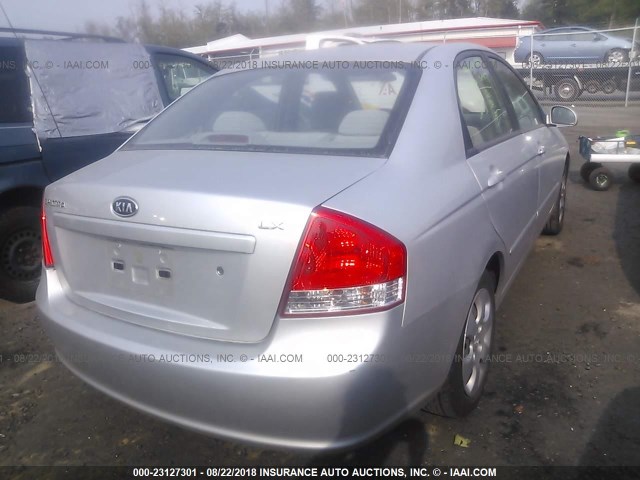 KNAFE221295647641 - 2009 KIA SPECTRA EX/LX/SX SILVER photo 4