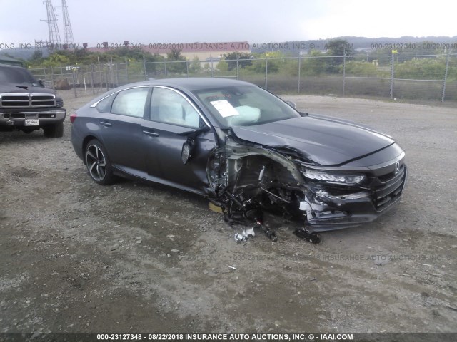 1HGCV1F33JA145729 - 2018 HONDA ACCORD SPORT GRAY photo 1