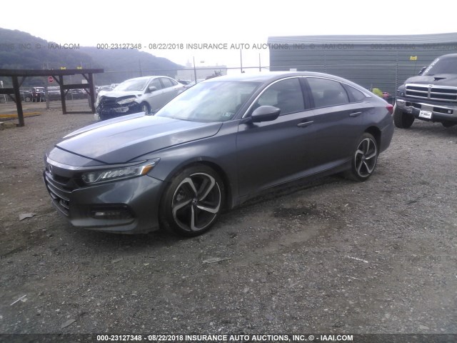 1HGCV1F33JA145729 - 2018 HONDA ACCORD SPORT GRAY photo 2