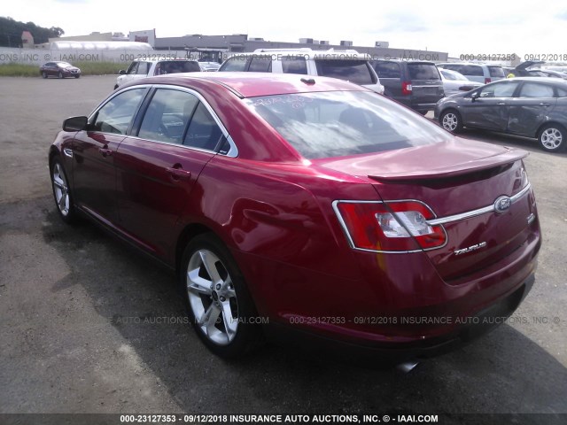 1FAHP2KT5BG114674 - 2011 FORD TAURUS SHO MAROON photo 3