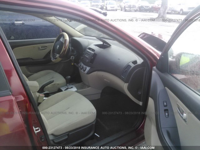 KMHDU46D39U799037 - 2009 HYUNDAI ELANTRA GLS/SE RED photo 5