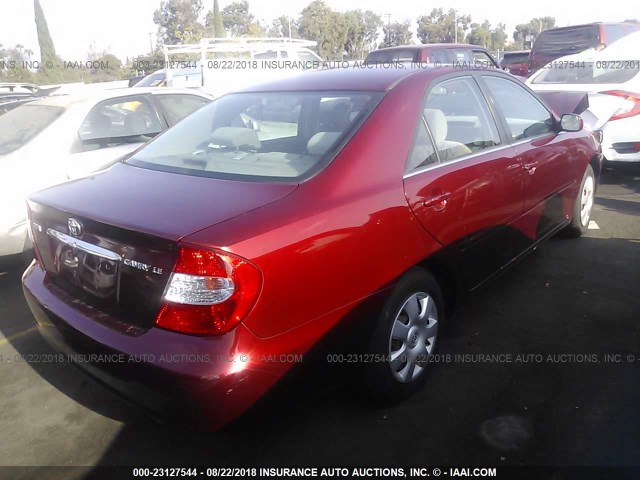 JTDBE32K520050499 - 2002 TOYOTA CAMRY LE/XLE/SE Qırmızı foto 4