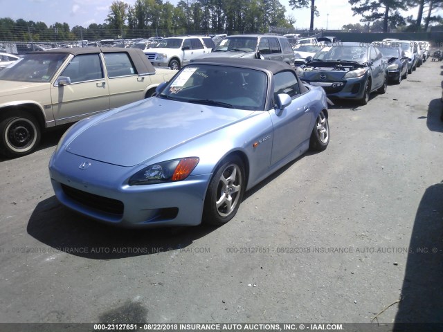 JHMAP114X3T006705 - 2003 HONDA S2000 BLUE photo 2