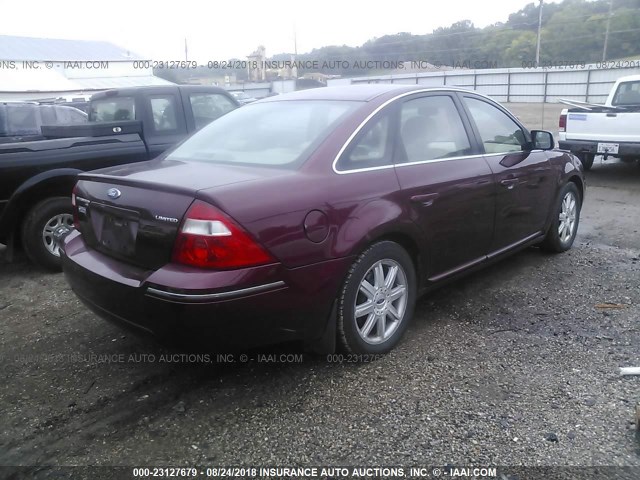 1FAHP25136G157314 - 2006 FORD FIVE HUNDRED LIMITED RED photo 4