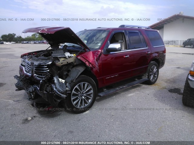 5LMJJ2HT7HEL02615 - 2017 LINCOLN NAVIGATOR SELECT Бордовый фото 2