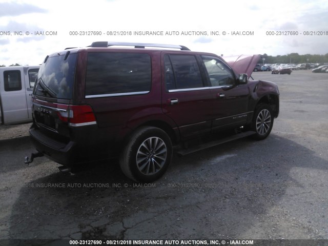 5LMJJ2HT7HEL02615 - 2017 LINCOLN NAVIGATOR SELECT Бордовый фото 4