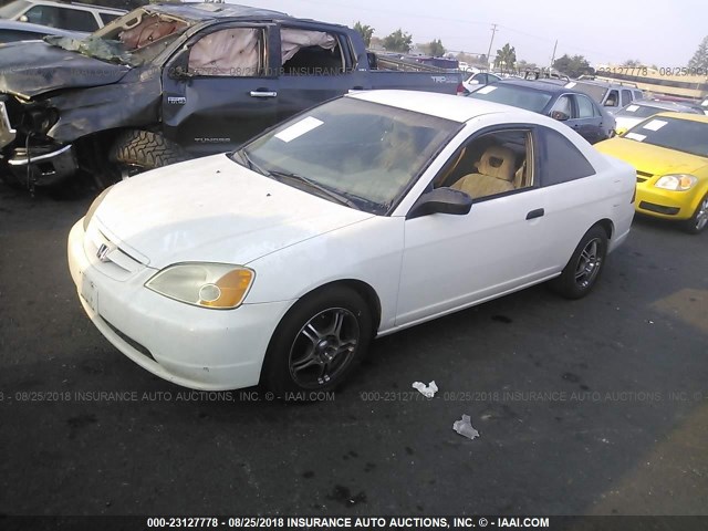 1HGEM22531L100397 - 2001 HONDA CIVIC LX WHITE photo 2