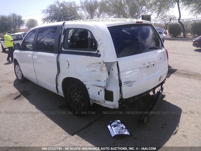 2C4RDGBG3FR642760 - 2015 DODGE GRAND CARAVAN SE WHITE photo 3